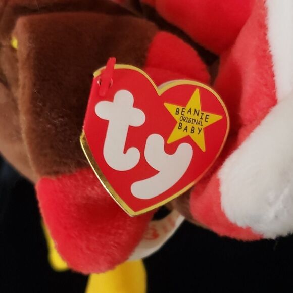 Vintage 1997 "Gobbles" Turkey Beanie Baby PE Pell - Picture 5 of 9